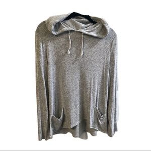 Lightweight grey/tan hooded top.